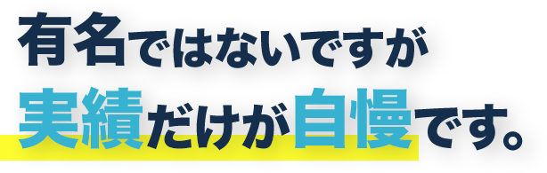 有名ではないですが実績だけが自慢です